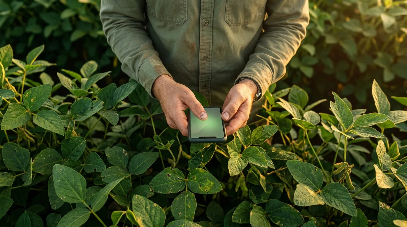 Agrônomo usando WhatsApp IA no campo